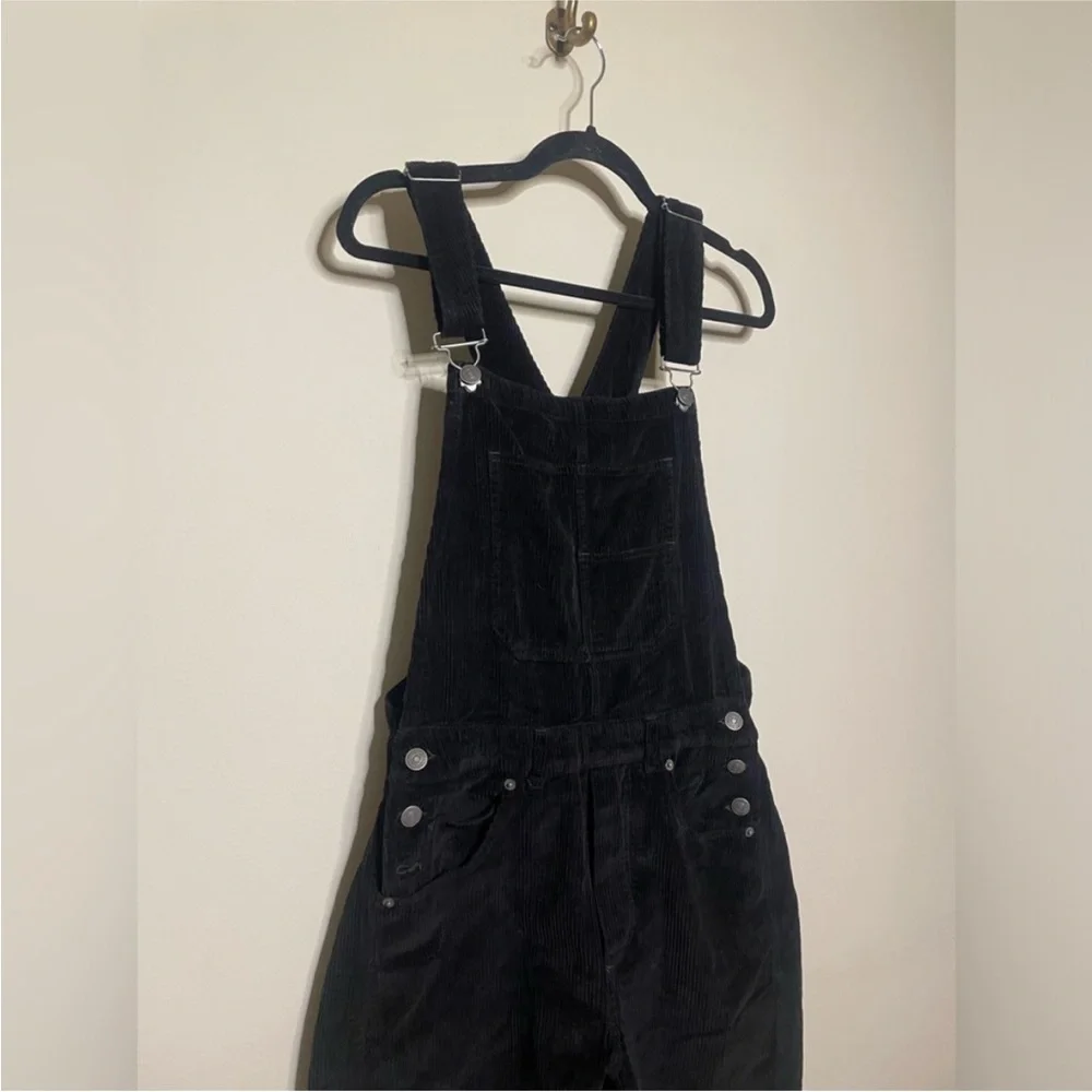 Free People We The Free Good Luck Cord Overalls Black
